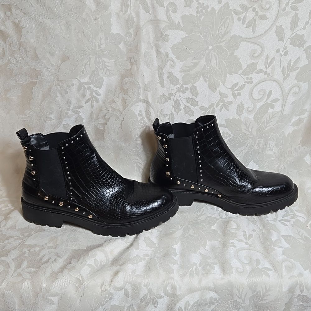 Charles by Charles David Faux Leather Reptile Studded Boots - Picture 3 of 8